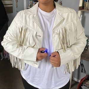 Fringe Faux Leather Jacket
